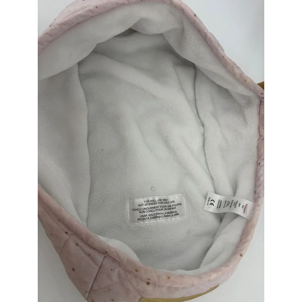 American Girl Doll Moses Carrier Kids OS Pink Gold Quilted Bassinet- Retired